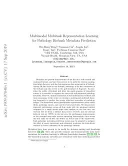 Multimodal Multitask Representation Learning for Pathology Biobank
  Metadata Prediction