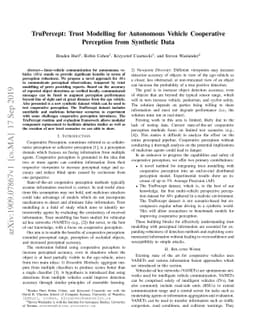 TruPercept: Trust Modelling for Autonomous Vehicle Cooperative
  Perception from Synthetic Data