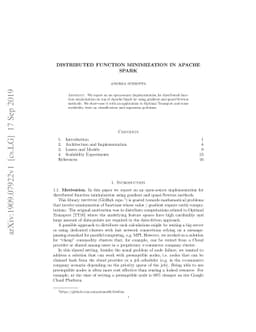 Distributed Function Minimization in Apache Spark
