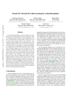 ProtoGAN: Towards Few Shot Learning for Action Recognition