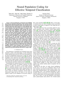 Neural Population Coding for Effective Temporal Classification