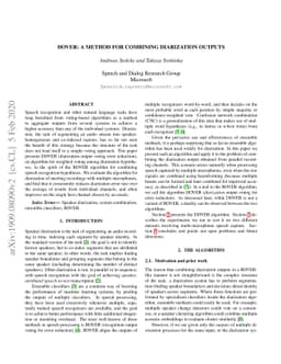 DOVER: A Method for Combining Diarization Outputs