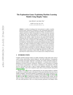 The Explanation Game: Explaining Machine Learning Models Using Shapley
  Values