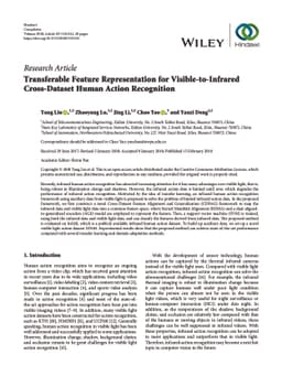 Transferable Feature Representation for Visible-to-Infrared
  Cross-Dataset Human Action Recognition