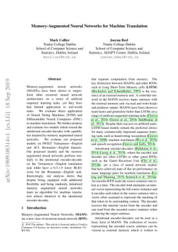 Memory-Augmented Neural Networks for Machine Translation