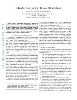 Introduction to the Tezos Blockchain