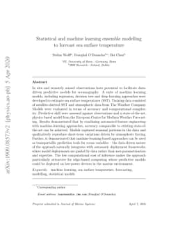 Statistical and machine learning ensemble modelling to forecast sea
  surface temperature