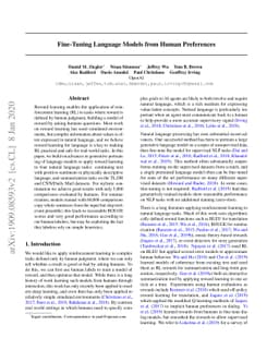 Fine-Tuning Language Models from Human Preferences