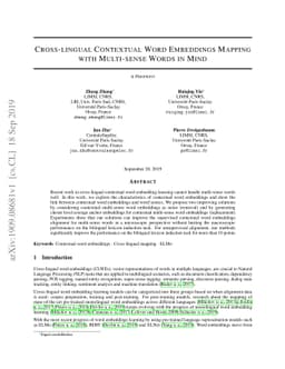 Cross-Lingual Contextual Word Embeddings Mapping With Multi-Sense Words
  In Mind