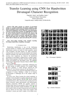 Transfer Learning using CNN for Handwritten Devanagari Character
  Recognition