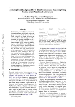 Modeling Event Background for If-Then Commonsense Reasoning Using
  Context-aware Variational Autoencoder