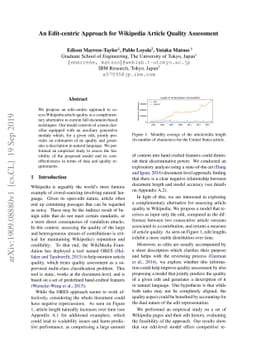An Edit-centric Approach for Wikipedia Article Quality Assessment