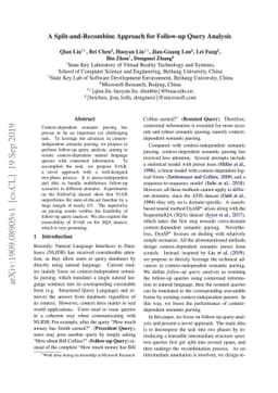 A Split-and-Recombine Approach for Follow-up Query Analysis