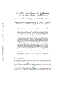 APIR-Net: Autocalibrated Parallel Imaging Reconstruction using a Neural
  Network