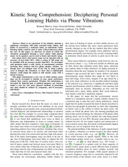 Kinetic Song Comprehension: Deciphering Personal Listening Habits via
  Phone Vibrations