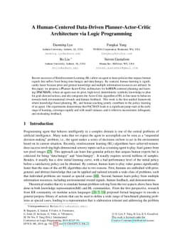 A Human-Centered Data-Driven Planner-Actor-Critic Architecture via Logic
  Programming