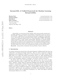 InterpretML: A Unified Framework for Machine Learning Interpretability