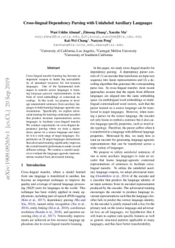 Cross-lingual Dependency Parsing with Unlabeled Auxiliary Languages