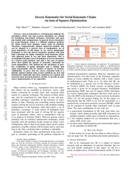 Inverse Kinematics for Serial Kinematic Chains via Sum of Squares
  Optimization