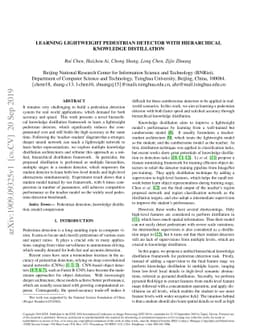 Learning Lightweight Pedestrian Detector with Hierarchical Knowledge
  Distillation