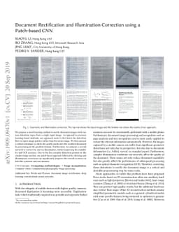 Document Rectification and Illumination Correction using a Patch-based
  CNN