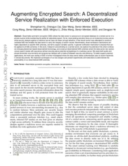 Augmenting Encrypted Search: A Decentralized Service Realization with
  Enforced Execution
