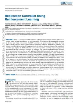Redirection Controller Using Reinforcement Learning