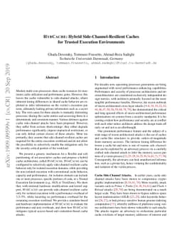 HybCache: Hybrid Side-Channel-Resilient Caches for Trusted Execution
  Environments
