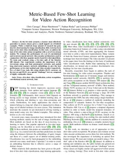 Metric-Based Few-Shot Learning for Video Action Recognition
