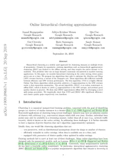 Online Hierarchical Clustering Approximations