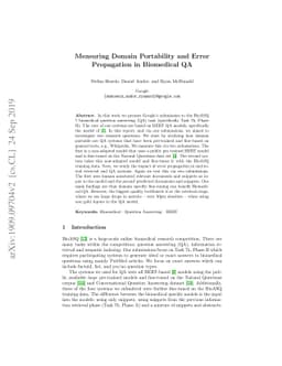 Measuring Domain Portability and ErrorPropagation in Biomedical QA