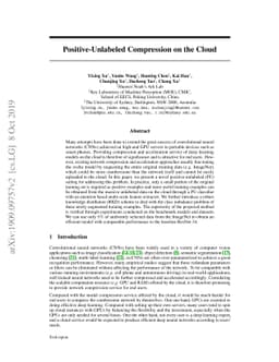 Positive-Unlabeled Compression on the Cloud