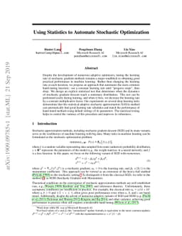 Using Statistics to Automate Stochastic Optimization