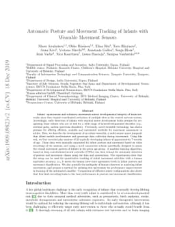 Automatic Posture and Movement Tracking of Infants with Wearable
  Movement Sensors