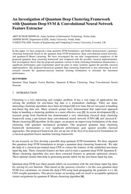 An Investigation of Quantum Deep Clustering Framework with Quantum Deep
  SVM & Convolutional Neural Network Feature Extractor