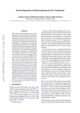On the Importance of Delexicalization for Fact Verification