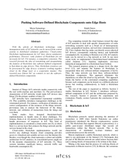 Pushing Software-Defined Blockchain Components onto Edge Hosts