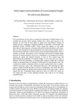 Semi-supervised estimation of event temporal length for cell event
  detection