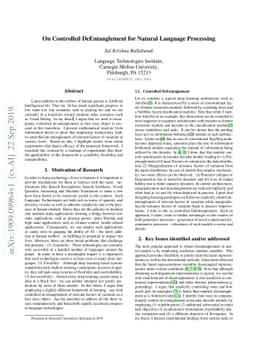 On Controlled DeEntanglement for Natural Language Processing