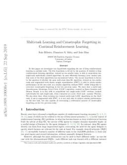 Multi-task Learning and Catastrophic Forgetting in Continual
  Reinforcement Learning