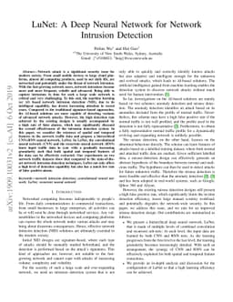 LuNet: A Deep Neural Network for Network Intrusion Detection