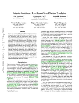 Inducing Constituency Trees through Neural Machine Translation