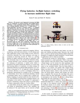 Flying batteries: In-flight battery switching to increase multirotor
  flight time