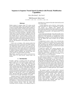 Sequence to Sequence Neural Speech Synthesis with Prosody Modification
  Capabilities