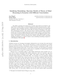 Satisficing Mentalizing: Bayesian Models of Theory of Mind Reasoning in
  Scenarios with Different Uncertainties