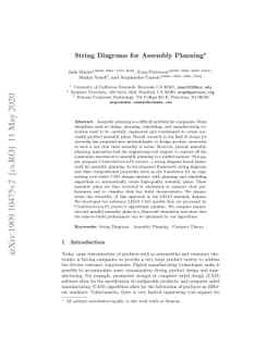 String Diagrams for Assembly Planning