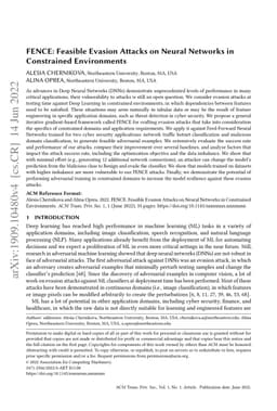 FENCE: Feasible Evasion Attacks on Neural Networks in Constrained
  Environments