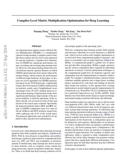 Compiler-Level Matrix Multiplication Optimization for Deep Learning