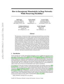 How to Incorporate Monotonicity in Deep Networks While Preserving
  Flexibility?
