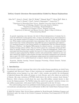 LitGen: Genetic Literature Recommendation Guided by Human Explanations